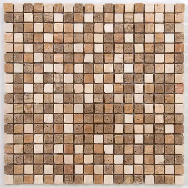 Mosaic Tiles Marble Brown Mix 15x15x8mm
