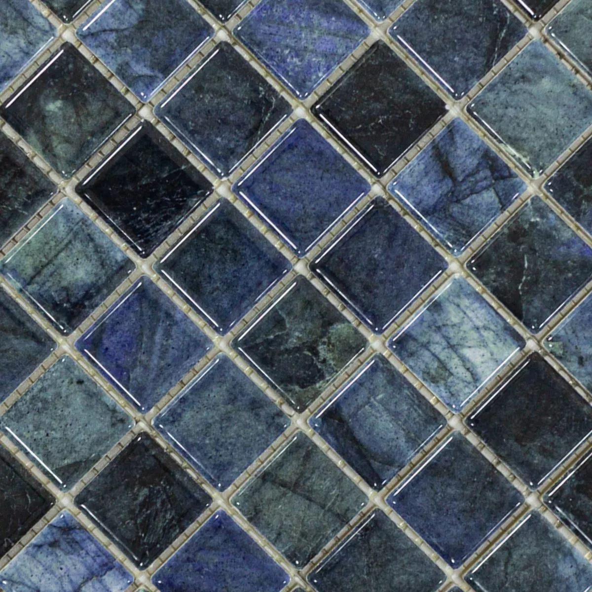 Ceramic Mosaic Tiles Elysium Marble Optic Blue 23