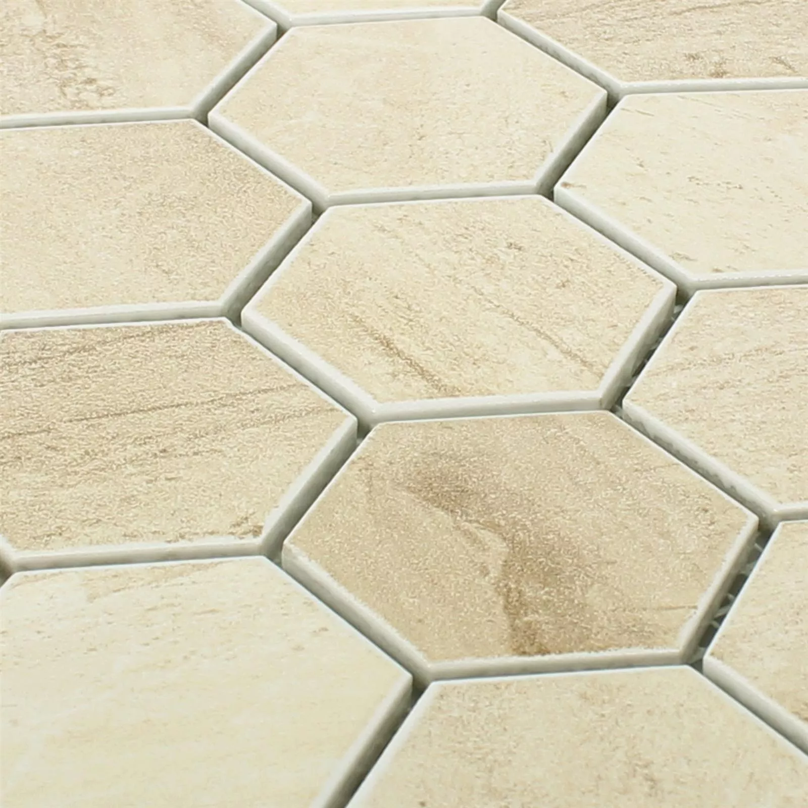 Ceramică Aspect de Beton Plăci De Mozaic Shepherd Hexagon Bej