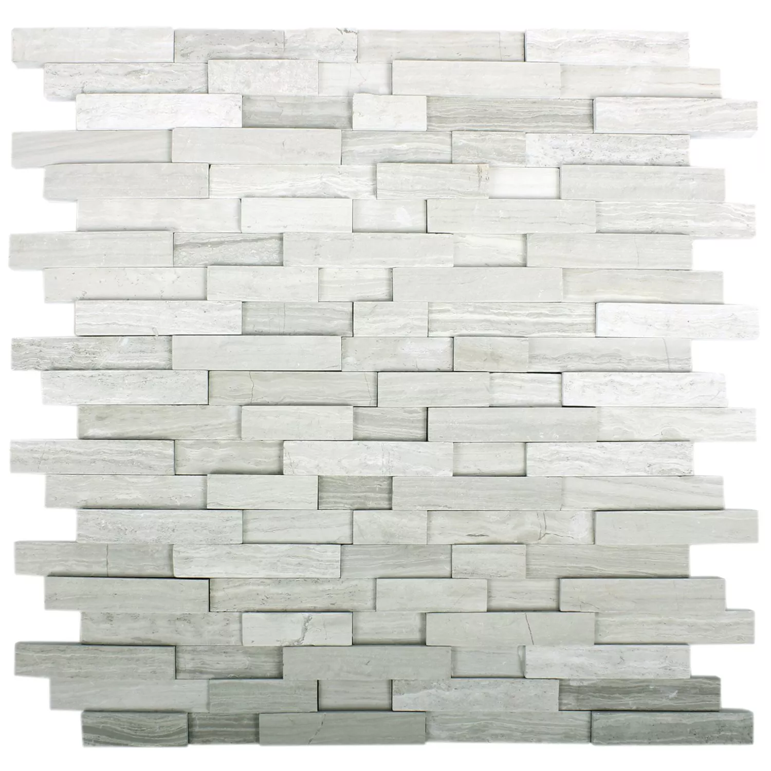 Mosaic Tiles Marble Stettin 3D Brick Grey