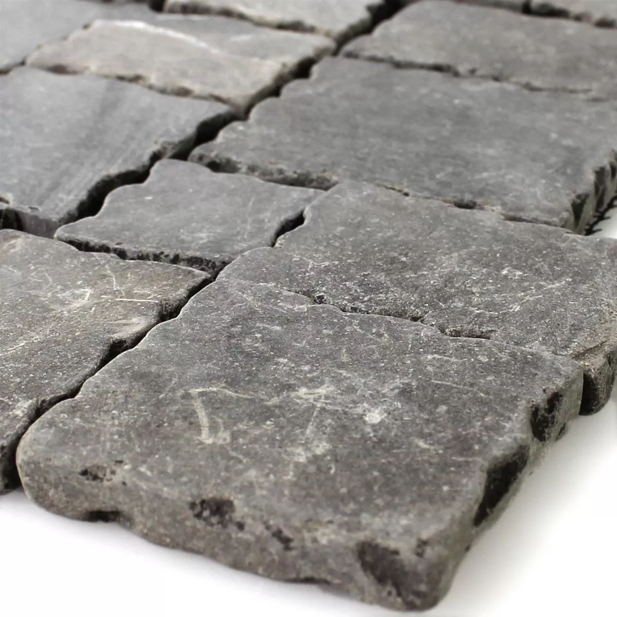 Mosaic Tiles Natural Stone Anthracite Drummed