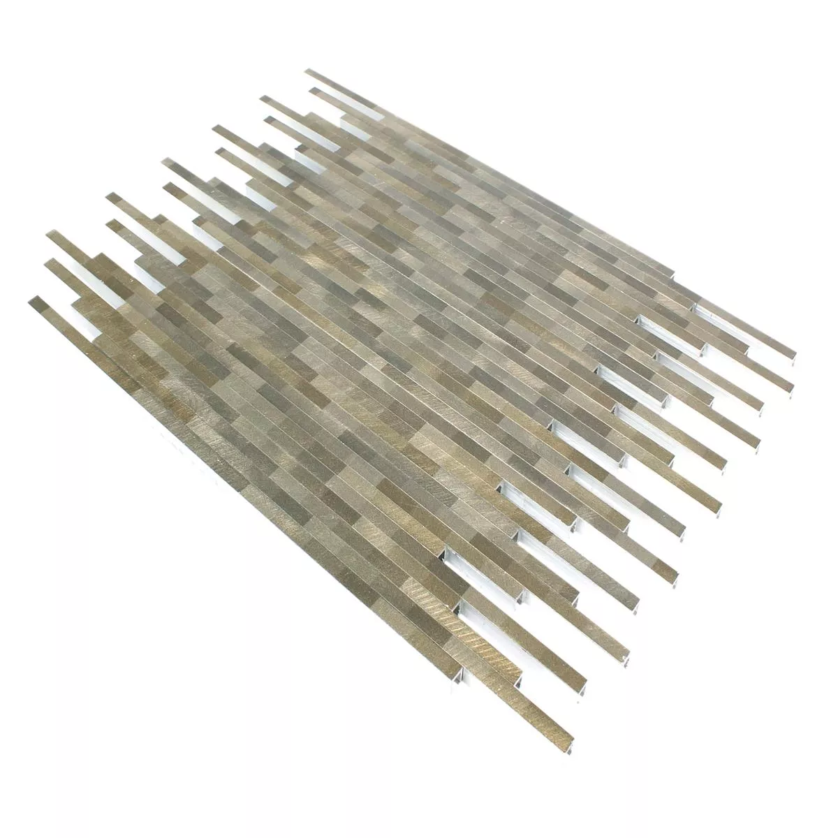 Sample Mosaic Tiles Aluminium Wishbone Brown Beige