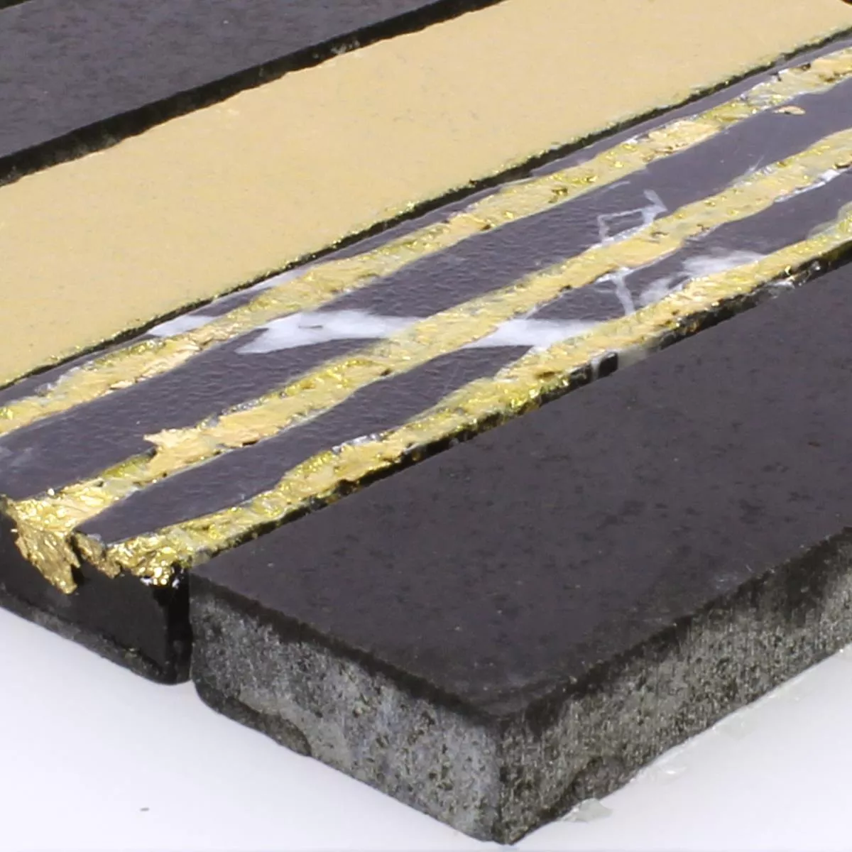 Πρότυπο από Ψηφιδωτά Πλακάκια Φυσική Πέτρα Carving Χρυσός Μαύρος