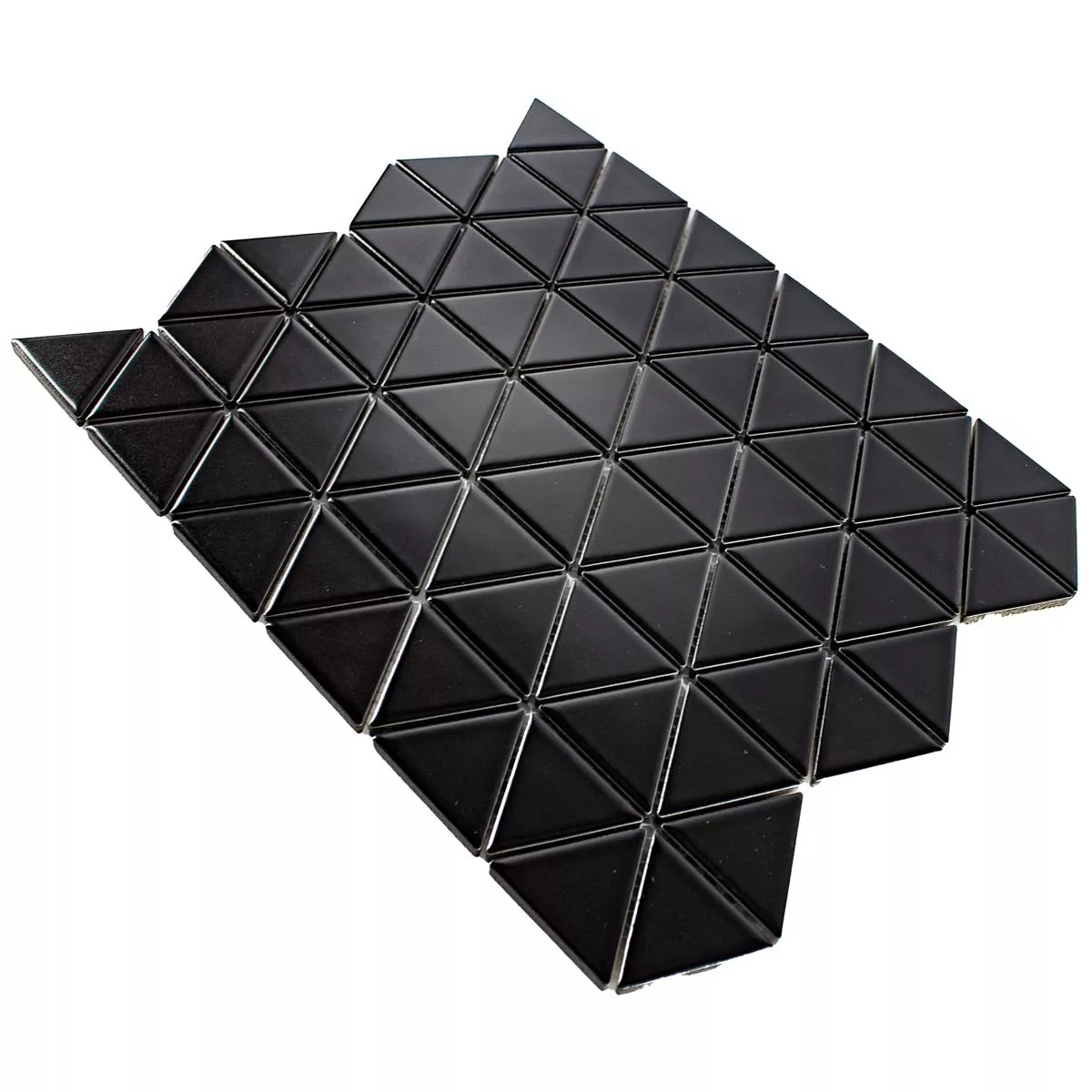 Πρότυπο από Kεραμικά Ψηφιδωτά Πλακάκια Arvada Tρίγωνο Μαύρος Παγωμένος