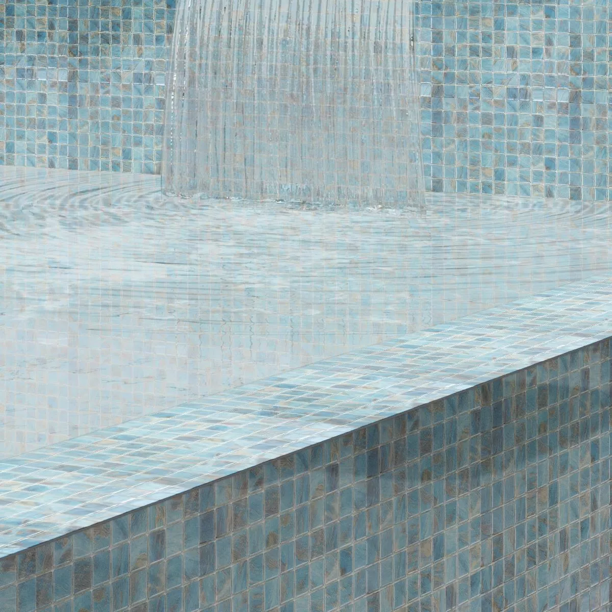 Glas Schwimmbad Pool Mosaik Alassio Blau 38