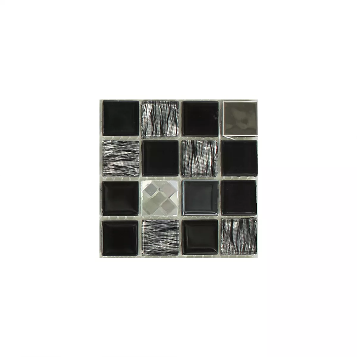 Muestra Autoadhesivoe Azulejos De Mosaico Negro Plateado