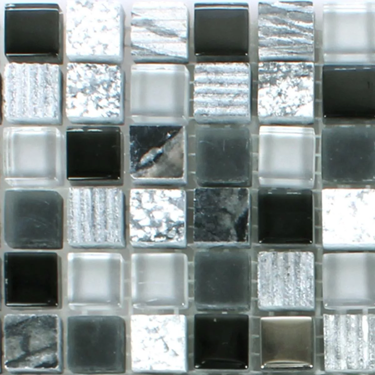 Sample Mosaic Tiles Venzona Black Silver