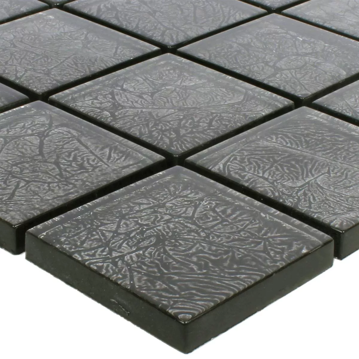 Mosaikfliesen Glas Kandila Schwarz 48x48x8mm Mosaikfliesen Glas Kandila Schwarz 48x48x8mm