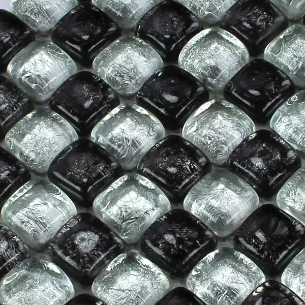 Mosaic Tiles Glass on the Rocks Black Silver