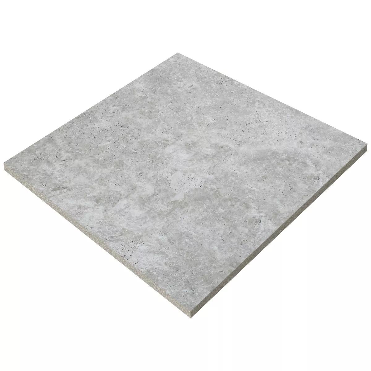 Dalles De Terrasse Grès Cérame Pleine Masse Osborne Argent 60x60x2 cm