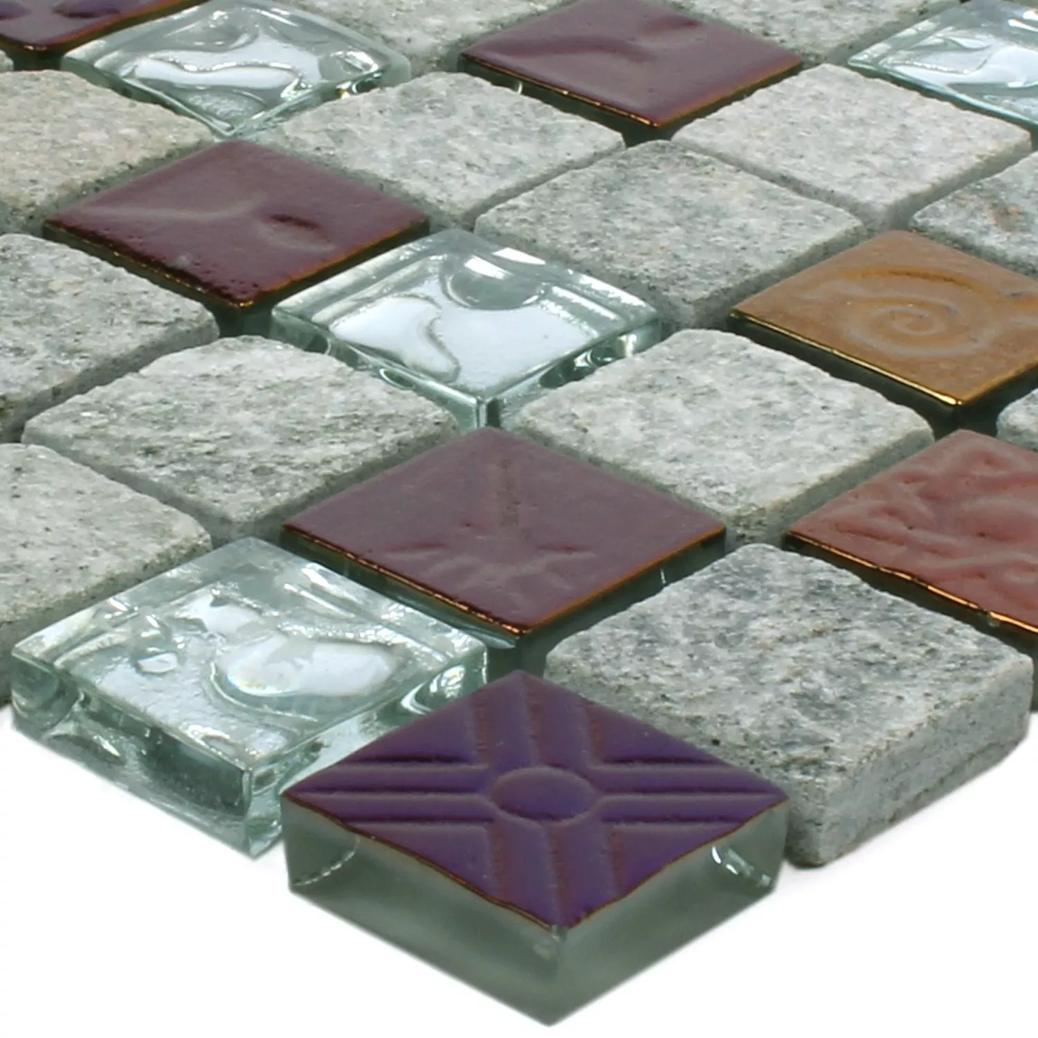 Sample Mosaic Tiles Sheldrake Grey Silver