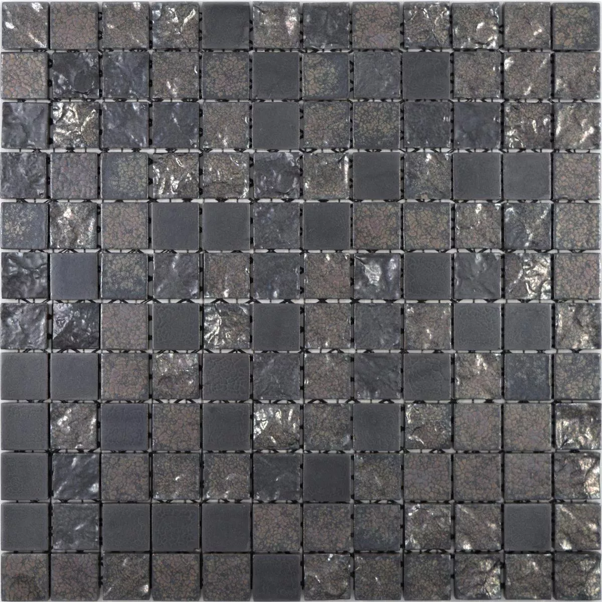 Sample Ceramic Mosaic Tiles Veronica D Black Mat