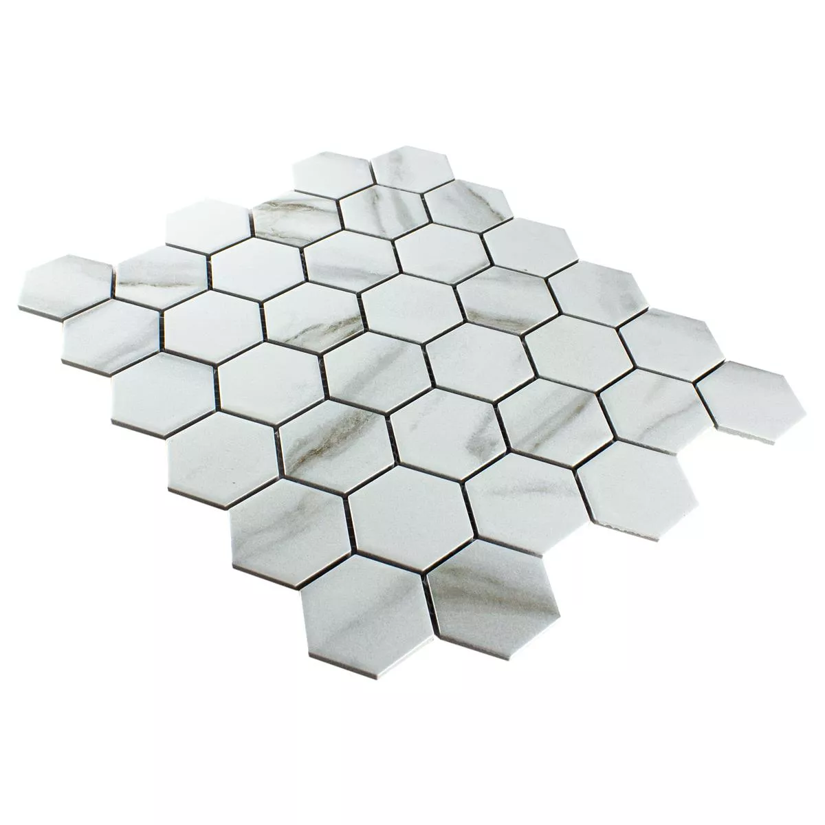 Ceramic Mosaic Tiles Hilgard Stone Optic Hexagon Calacatta