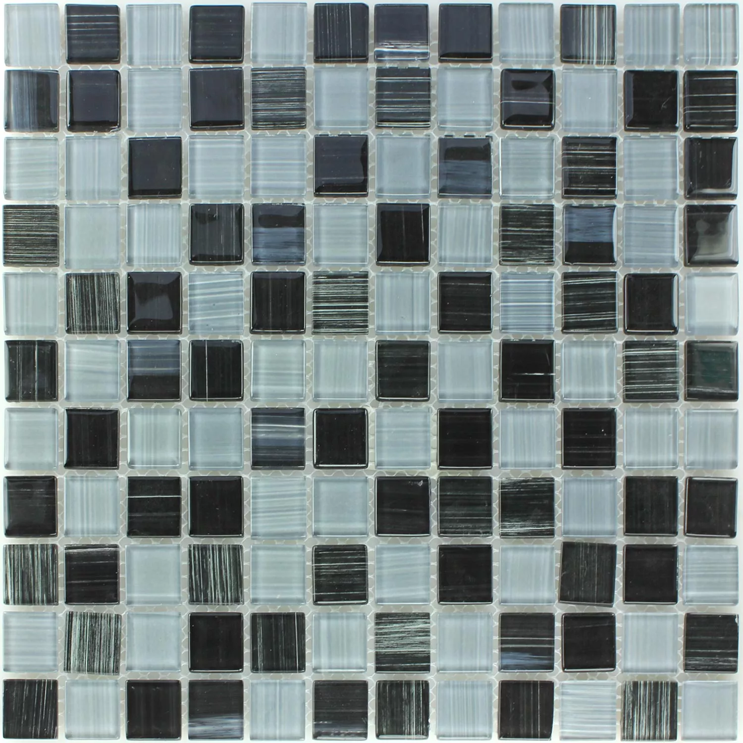 Sample Mosaic Tiles Glass Stroke Black White 