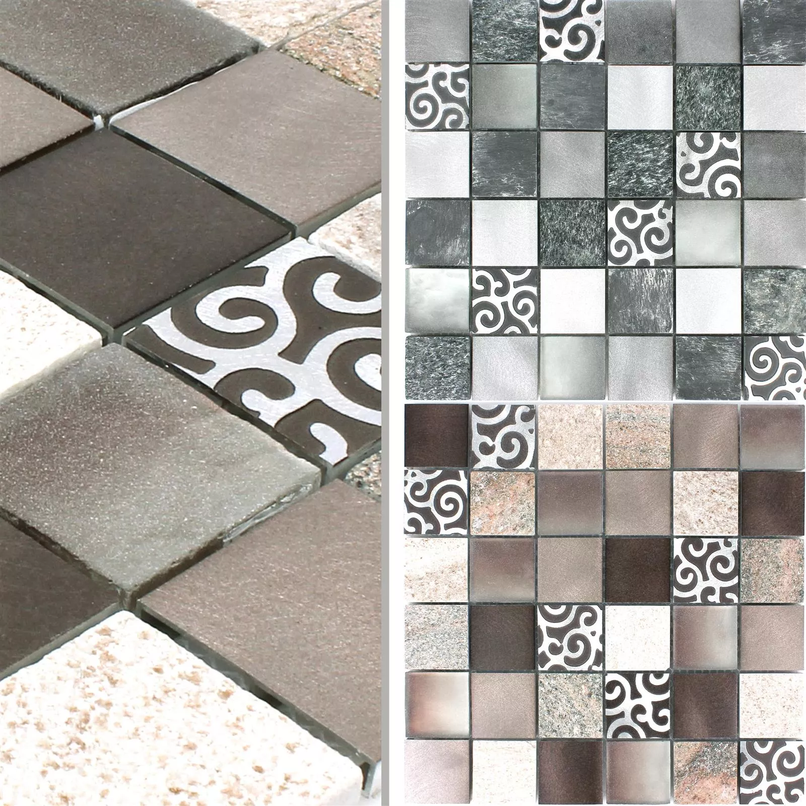 Mønster fra Mosaikkfliser Glass Naturstein Aluminium Valdivia