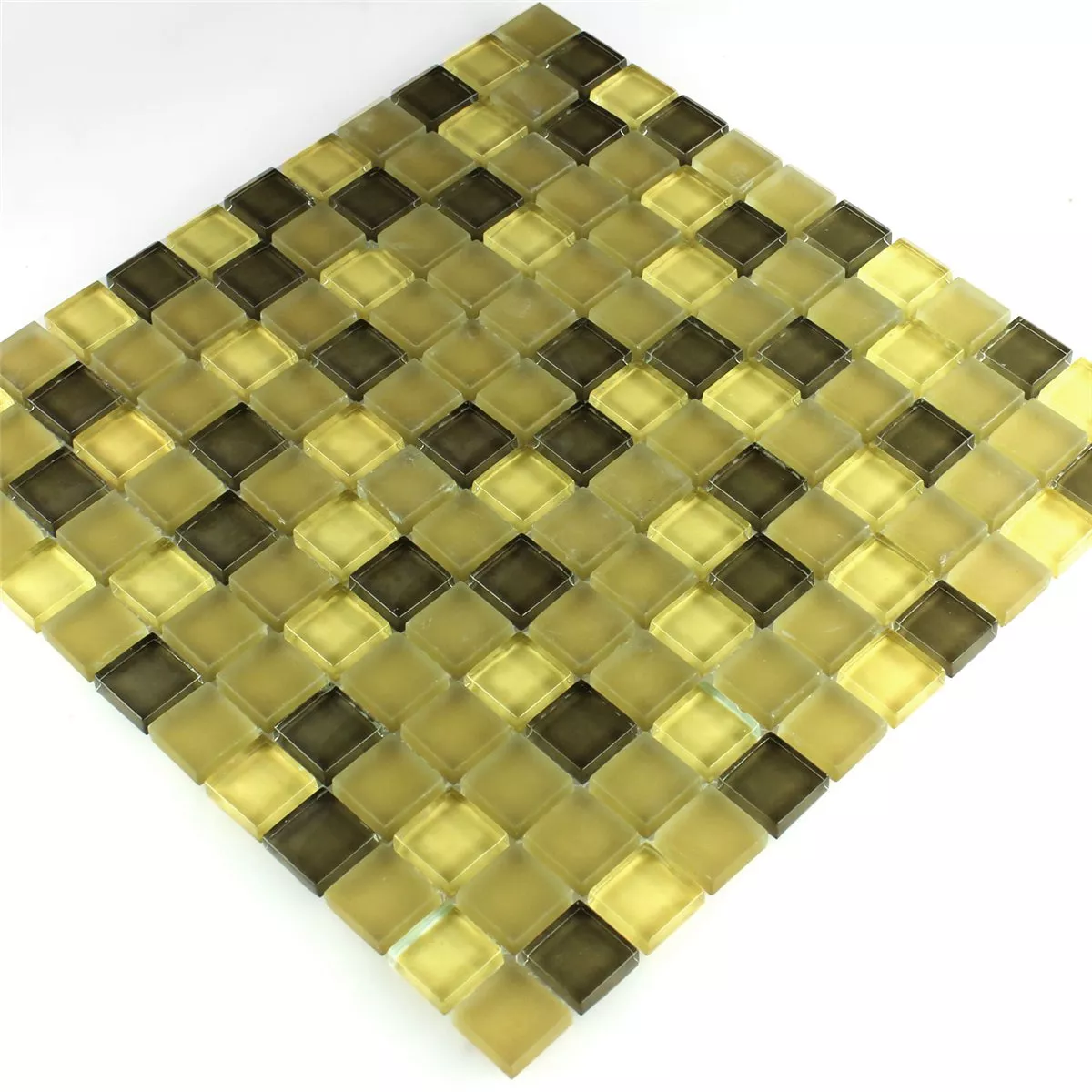 Próbka Mozaika Szklana Płytki Yellow 
