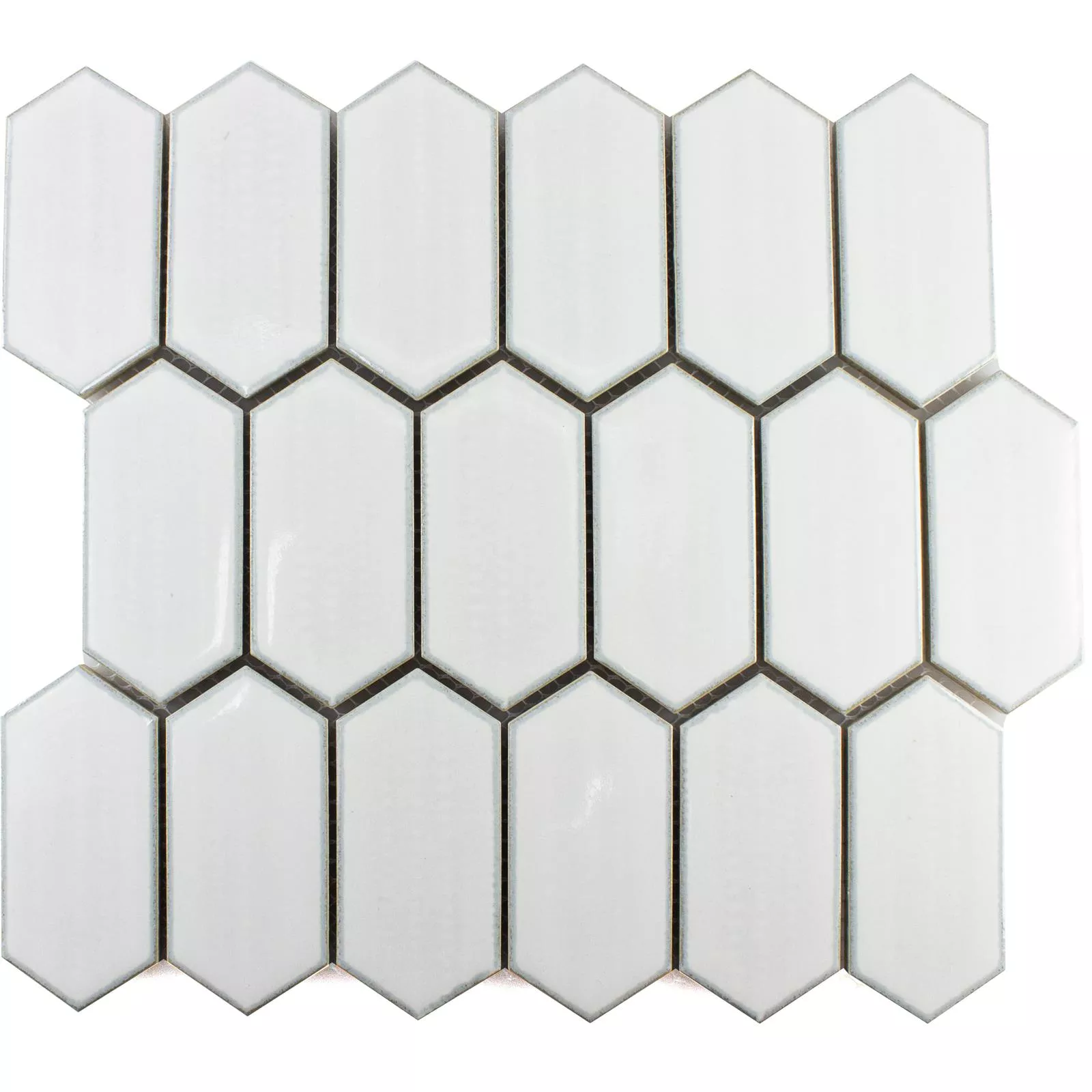 Model din Ceramică Plăci De Mozaic McCook Hexagon Lung Alb
