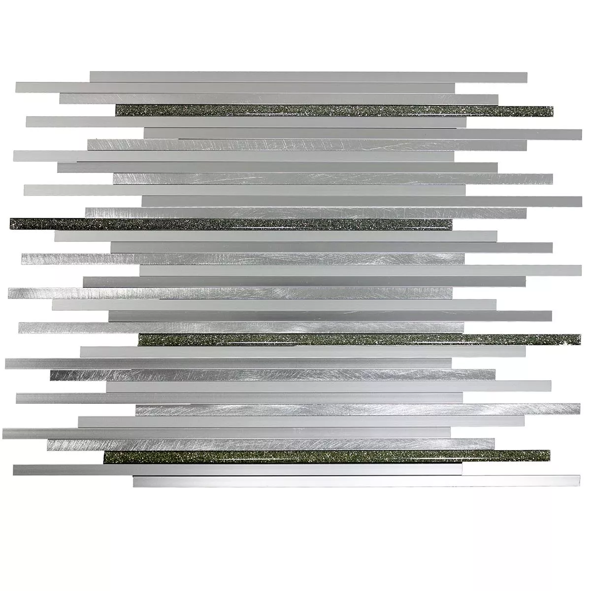 Hliník Kov Mozaikové Dlaždice Bilbao Stripes Stříbrná