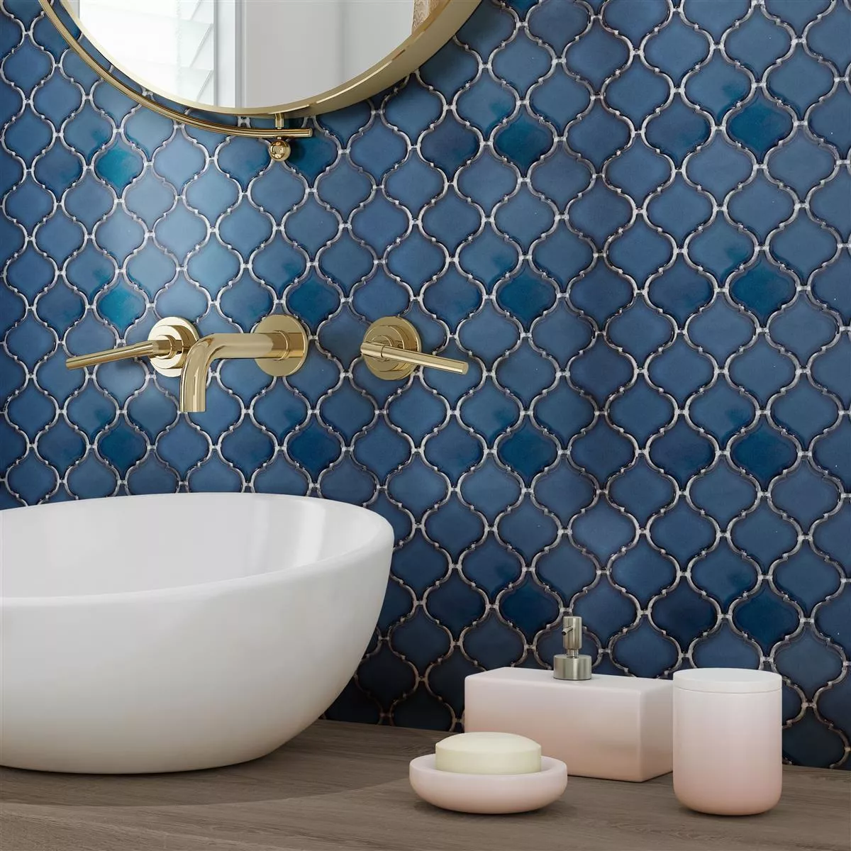 Ceramica Mosaico Asmara Arabesque Blu