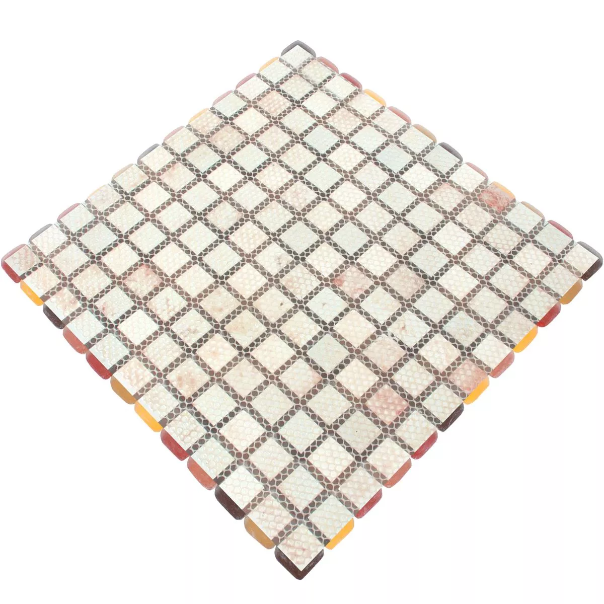 Mønster fra Glass Mosaikk Fliser Ponterio Frosted Rød Mix