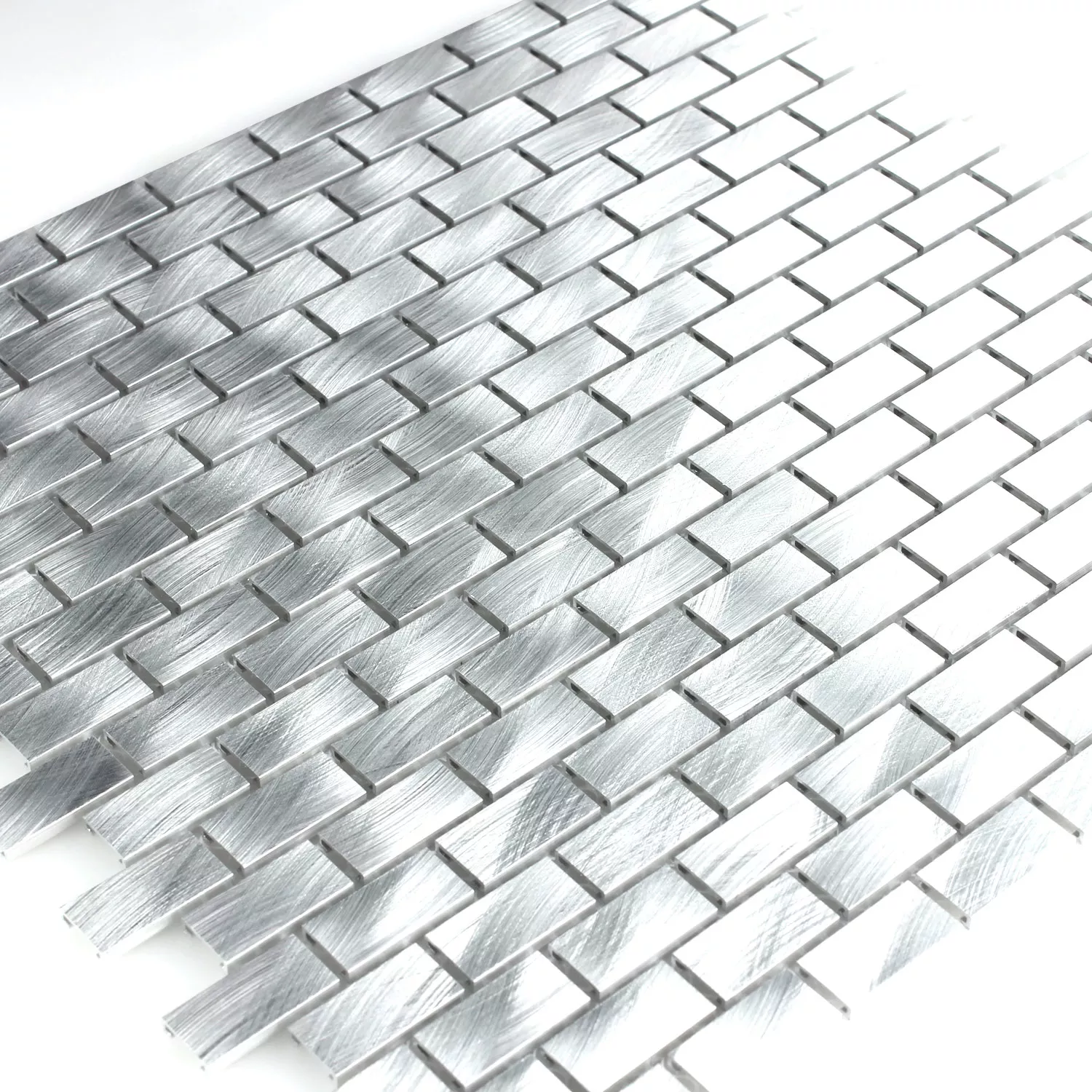 Plăci De Mozaic Aluminiu Argint 15x30x4mm