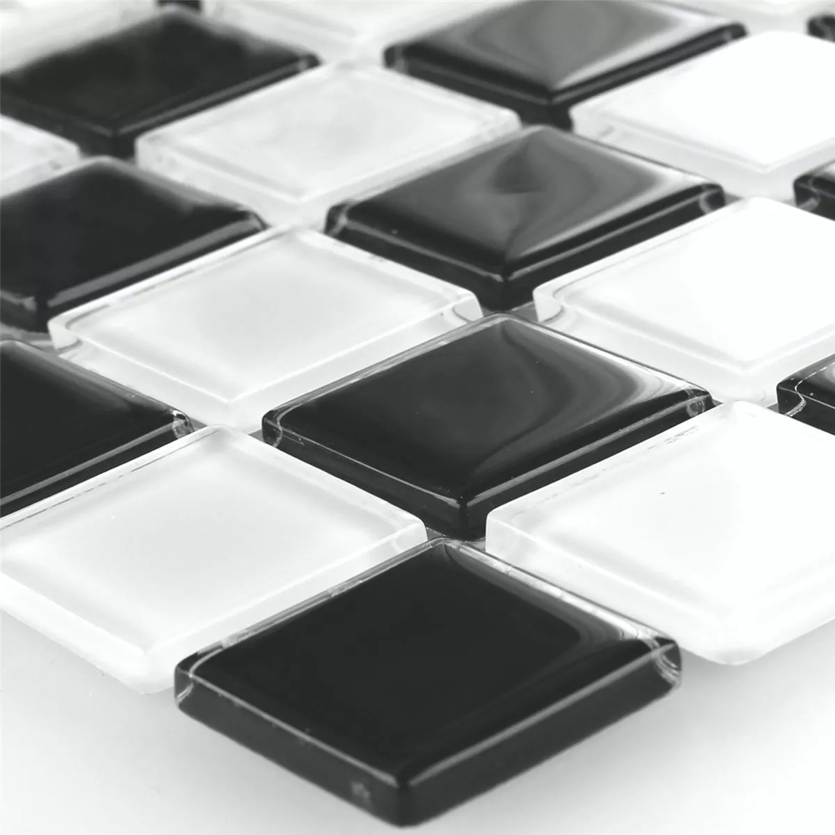 Mozaik Csempe Üveg Sakktábla Fekete Fehér