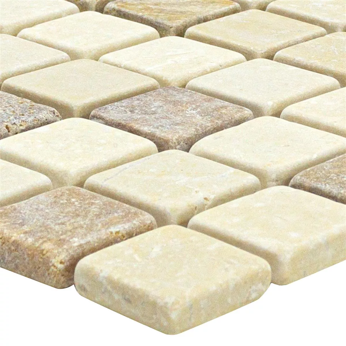 Πρότυπο από Μάρμαρο Μωσαϊκό Από Φυσική Πέτρα Πλακάκια Lorentes Ανοιχτό Kαφέ Mix