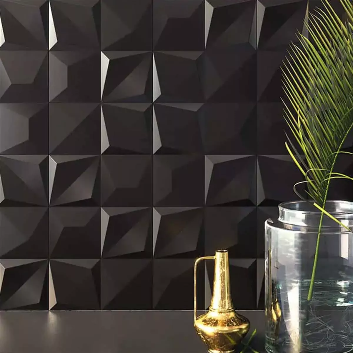 Wall Tiles Skyline 3D Mix Mat Black