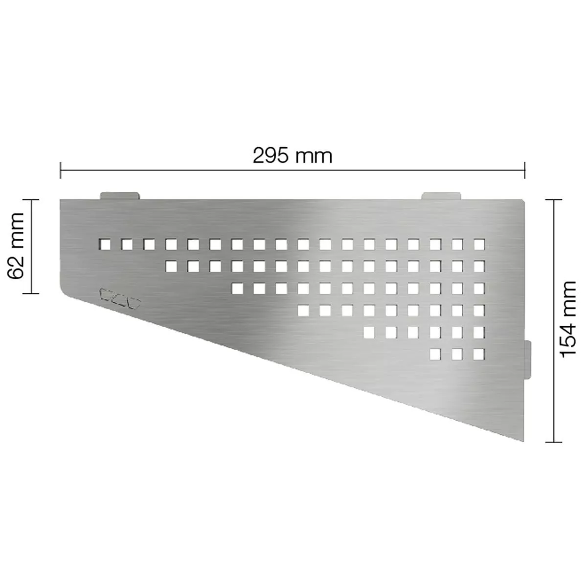 Wandplank doucheplank Schlüter vierkant 15,4x29,5cm vierkant zilver