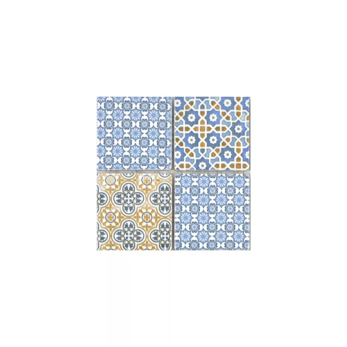 Próbka Ceramika Mozaika Daymion Retro Optyka Kwadrat Niebieski Brązowy