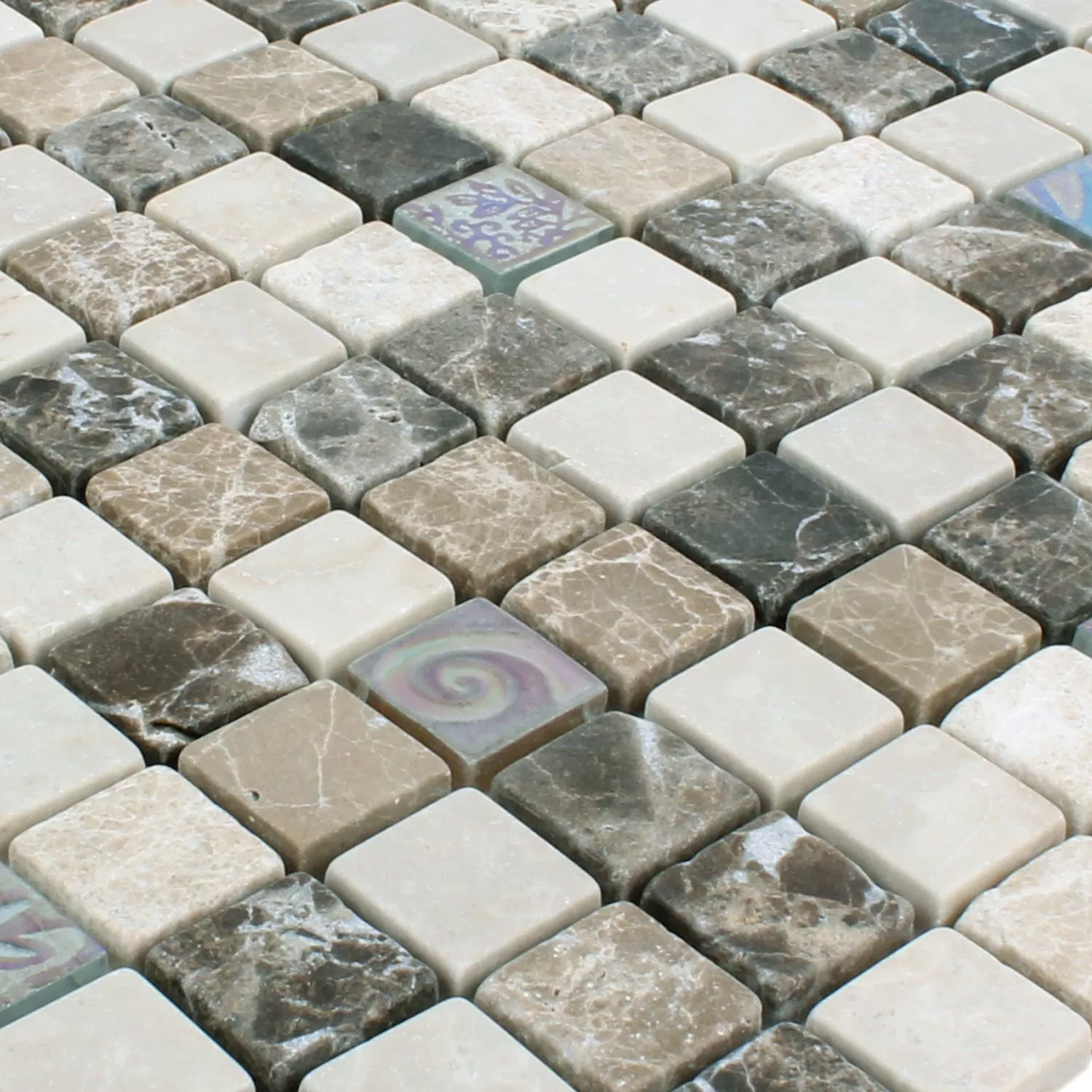 Mosaico Relief Marmo Java Vetro Mix Beige