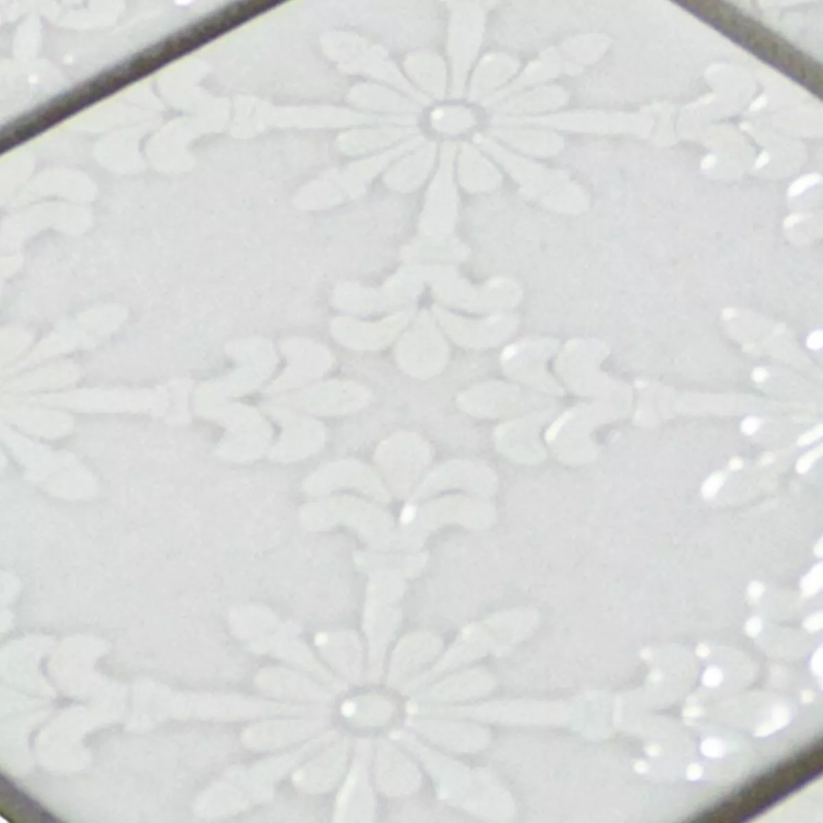 Muster von Keramik Mosaik Fliesen Rivabella Relief Grau