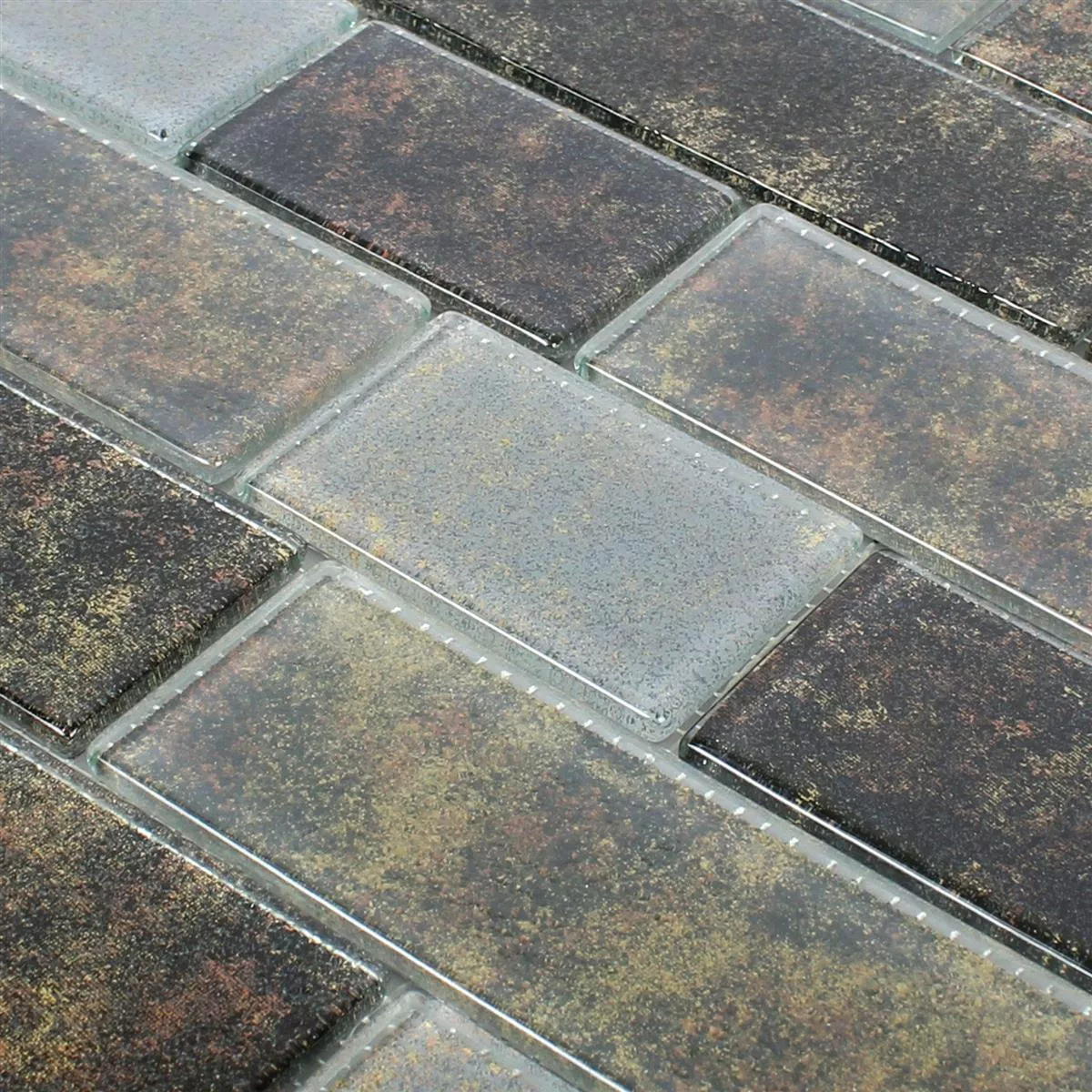 Padrão de Mosaico De Vidro Azulejos Richmond Rústico Preto