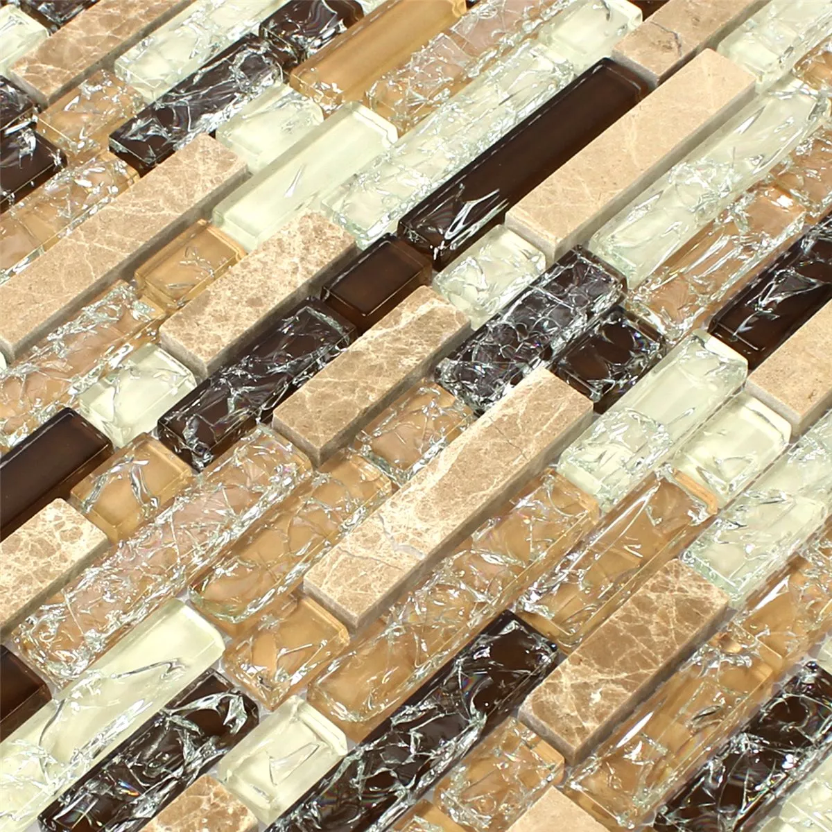 Muster von Mosaikfliesen Glas Marmor Emperador Mix