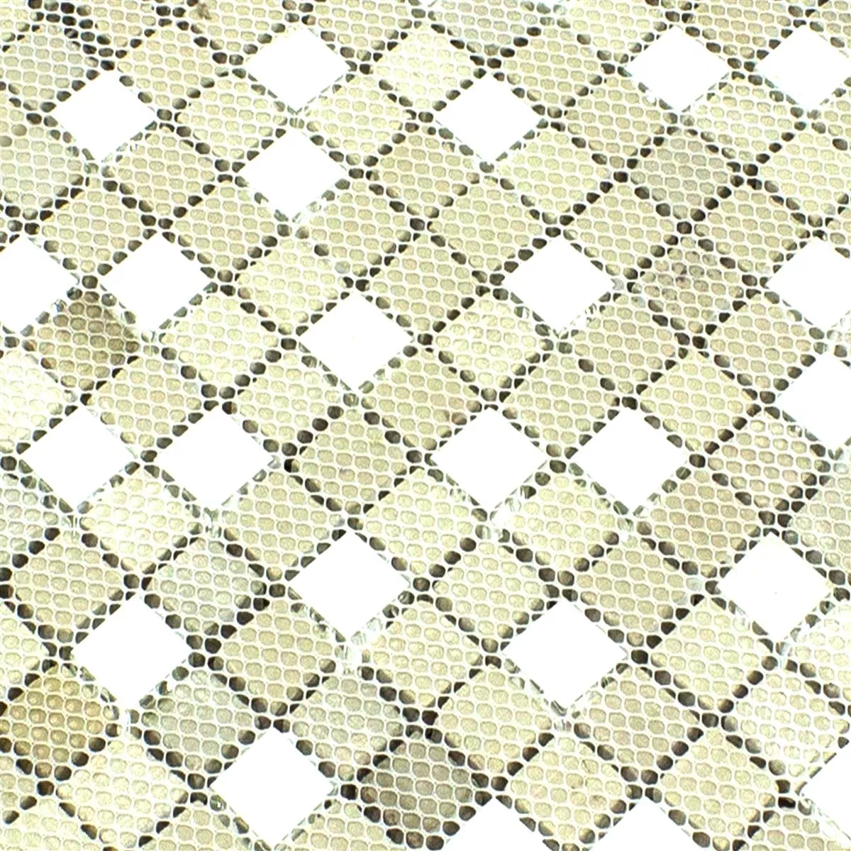 Mønster fra Glass Metall Rustfritt Stål Mosaikkfliser Stella Hvit Sølv