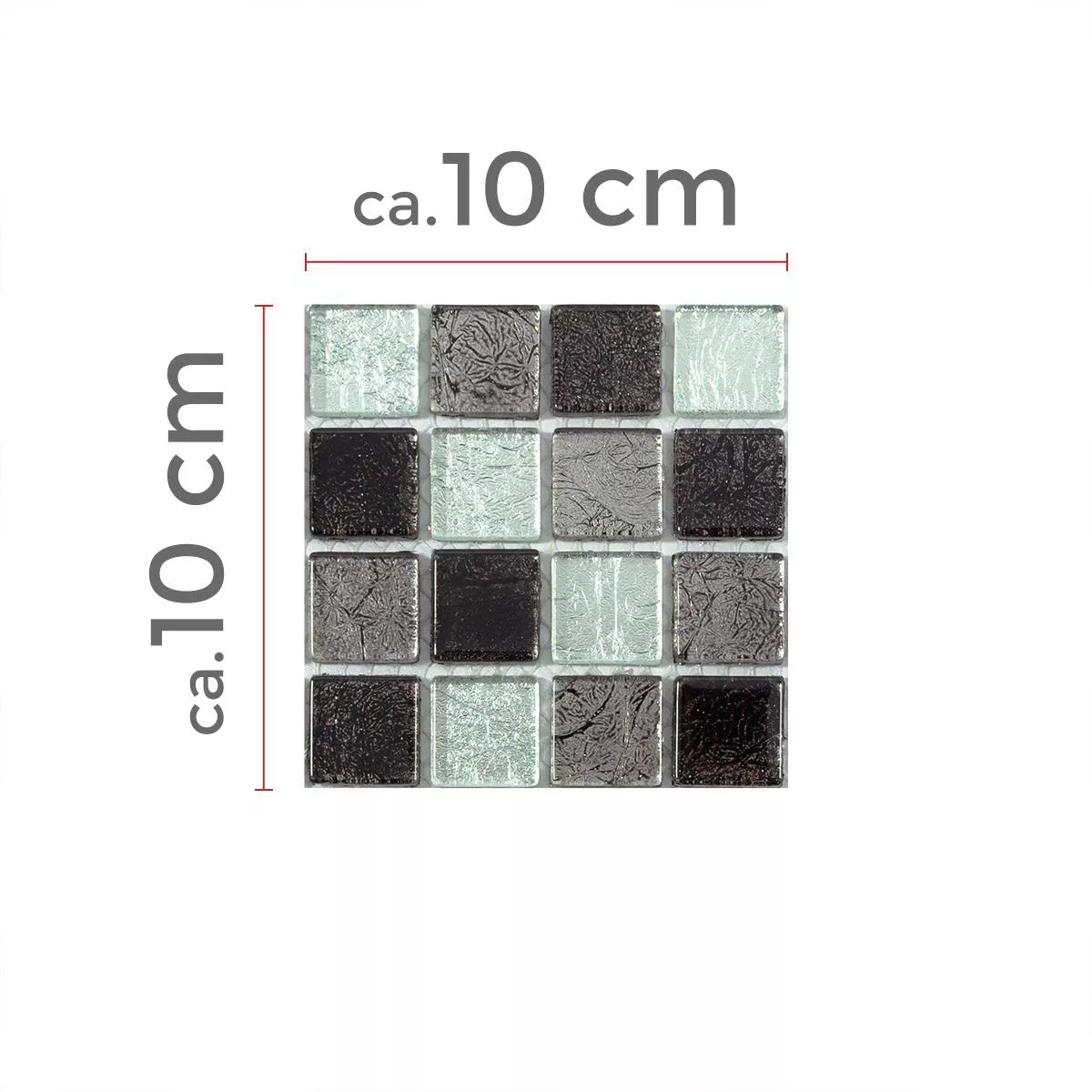 Sample Mosaic Tiles Glass Bonnie Crystal Structure Black Silver Grey
