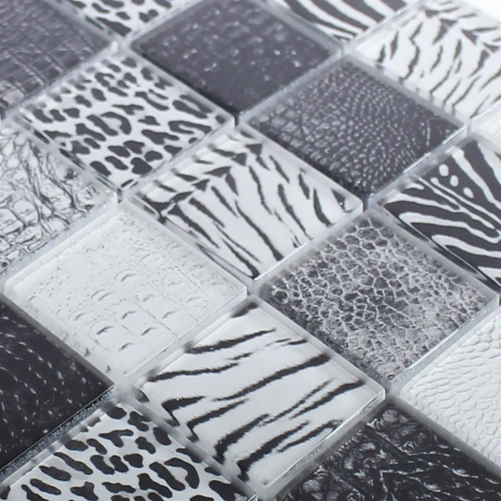 Mønster fra Glass Mosaikk Fliser Safari Svart