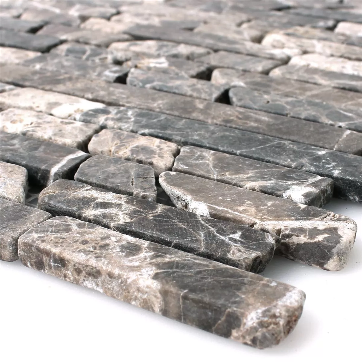 Mosaic Tiles Marble Natural Stone Impala Brown Flamed