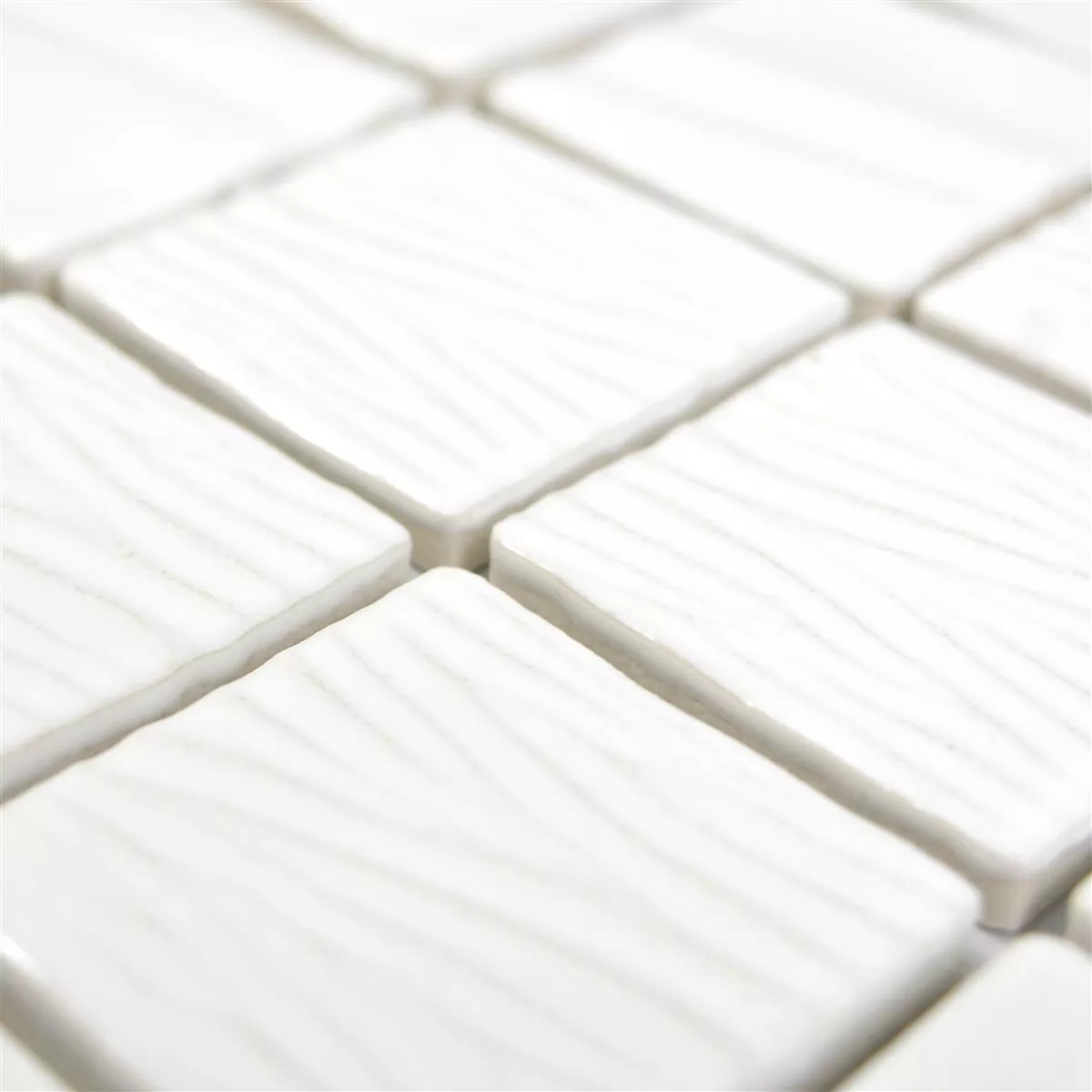 Mosaico Cerâmico Azulejos Rokoko 3D Branco