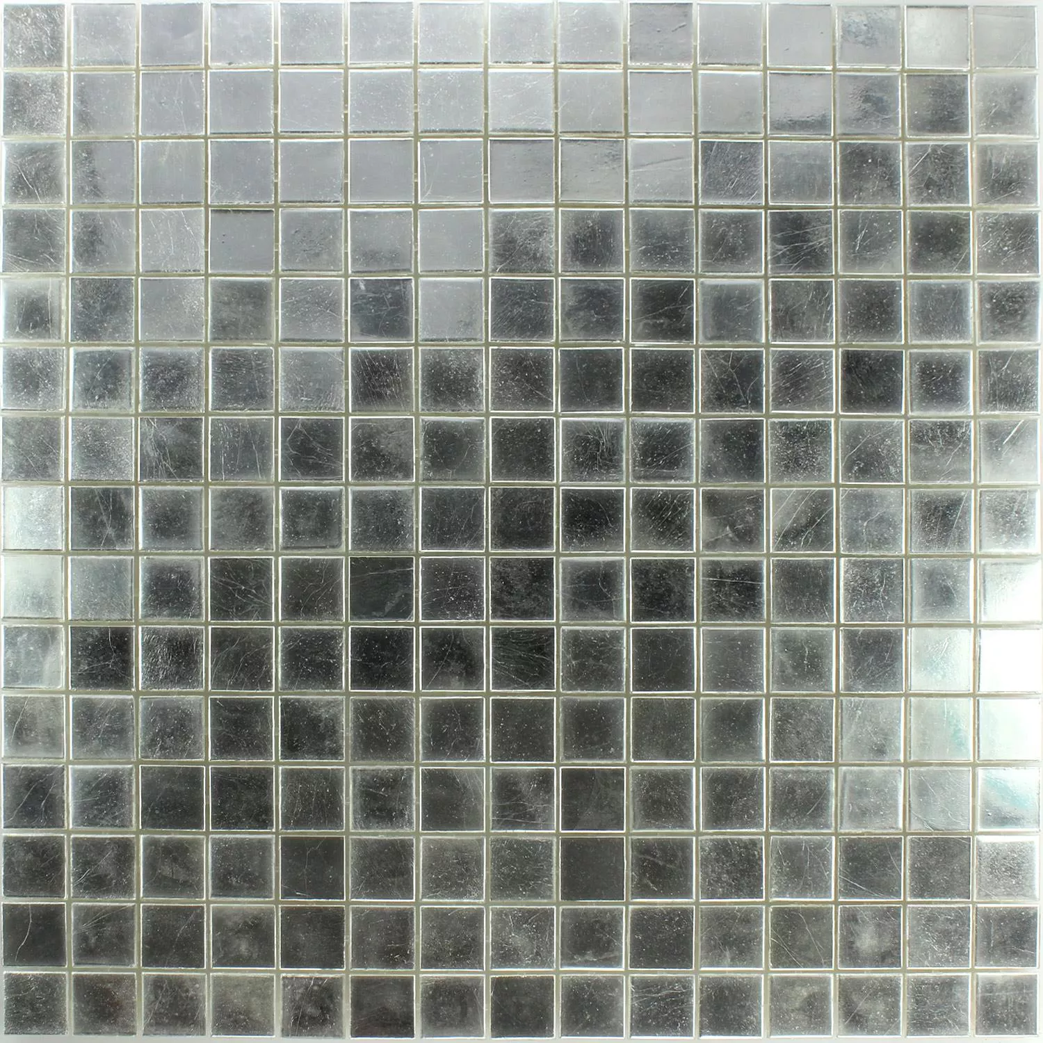 Azulejo Mosaico Trend-Vi Vidro Branco Ouro 24 Quilate 2x2cm