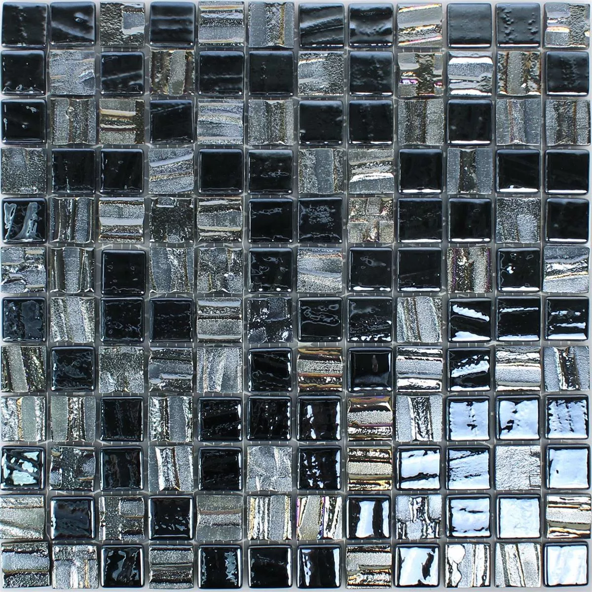 Próbka Mozaika Szklana Płytki Presley Czarny Metallic