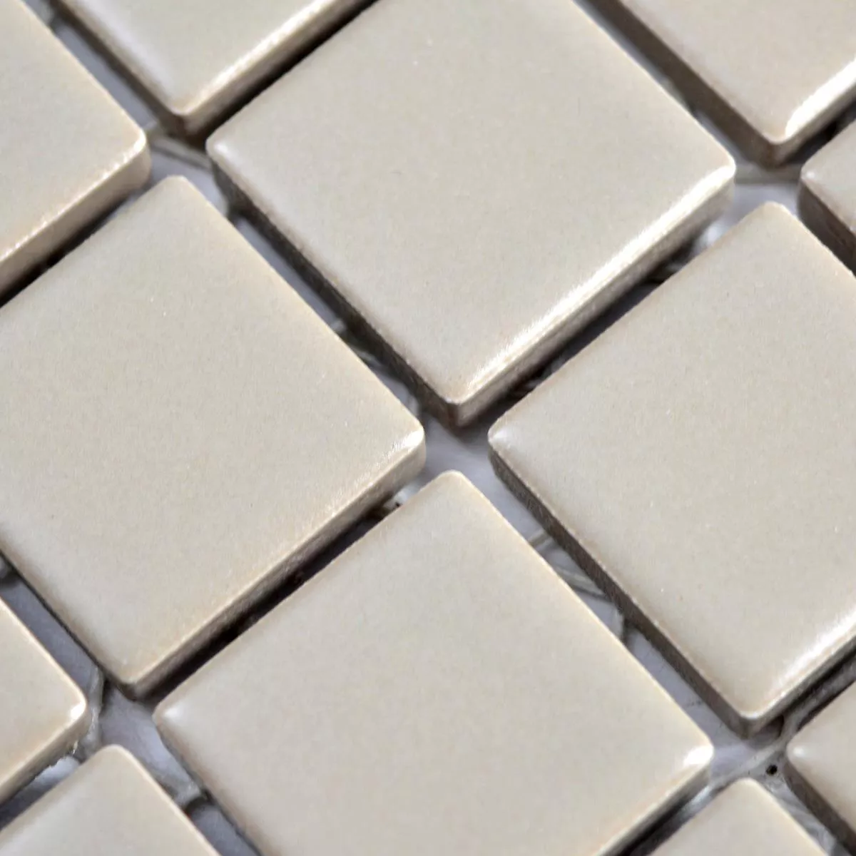Sample Ceramic Mosaic Tiles Adrian Mud Glossy Square 23