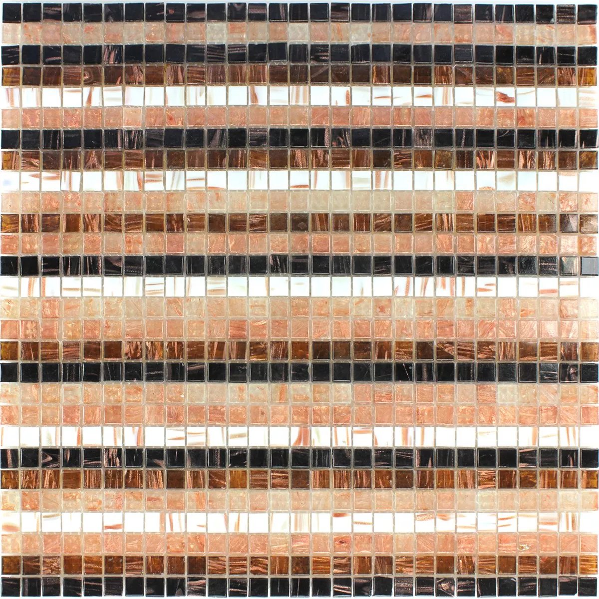 Mønster fra Mosaikkfliser Glass Effekt Stripe Multi Mix