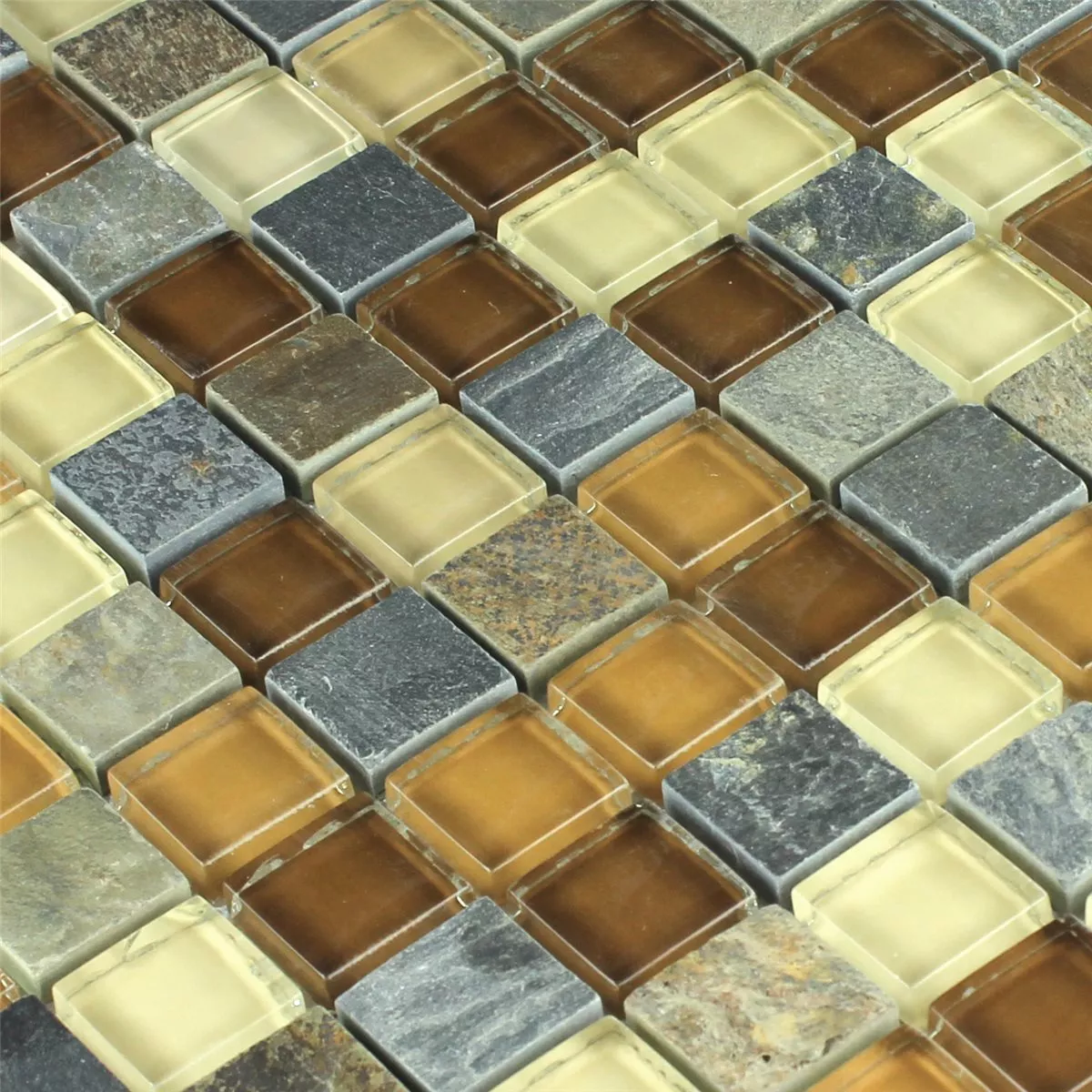 Mosaic Tiles Glass Natural Stone Beige