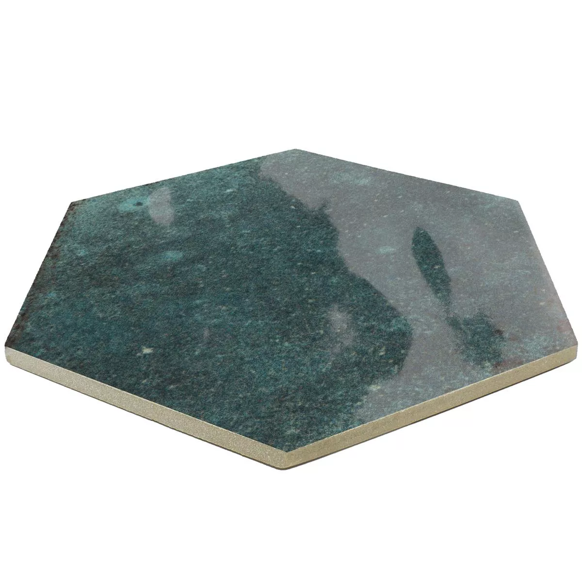 Πρότυπο από Πλακάκια Tοίχου Arosa Αστραφτερό Kυματιστός Εξάγωνο Μπλε Tου Ειρηνικού 17,3x15cm