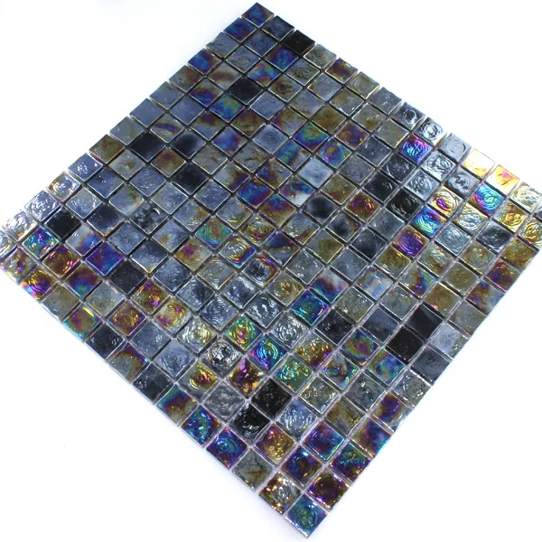 Mosaic Tiles Glass Effect Petrol Black