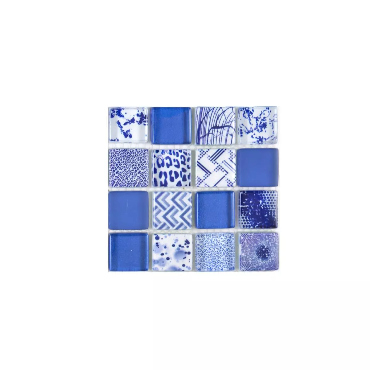 Próbka Mozaika Szklana Płytki Cornelia Retro Optyka Niebieski