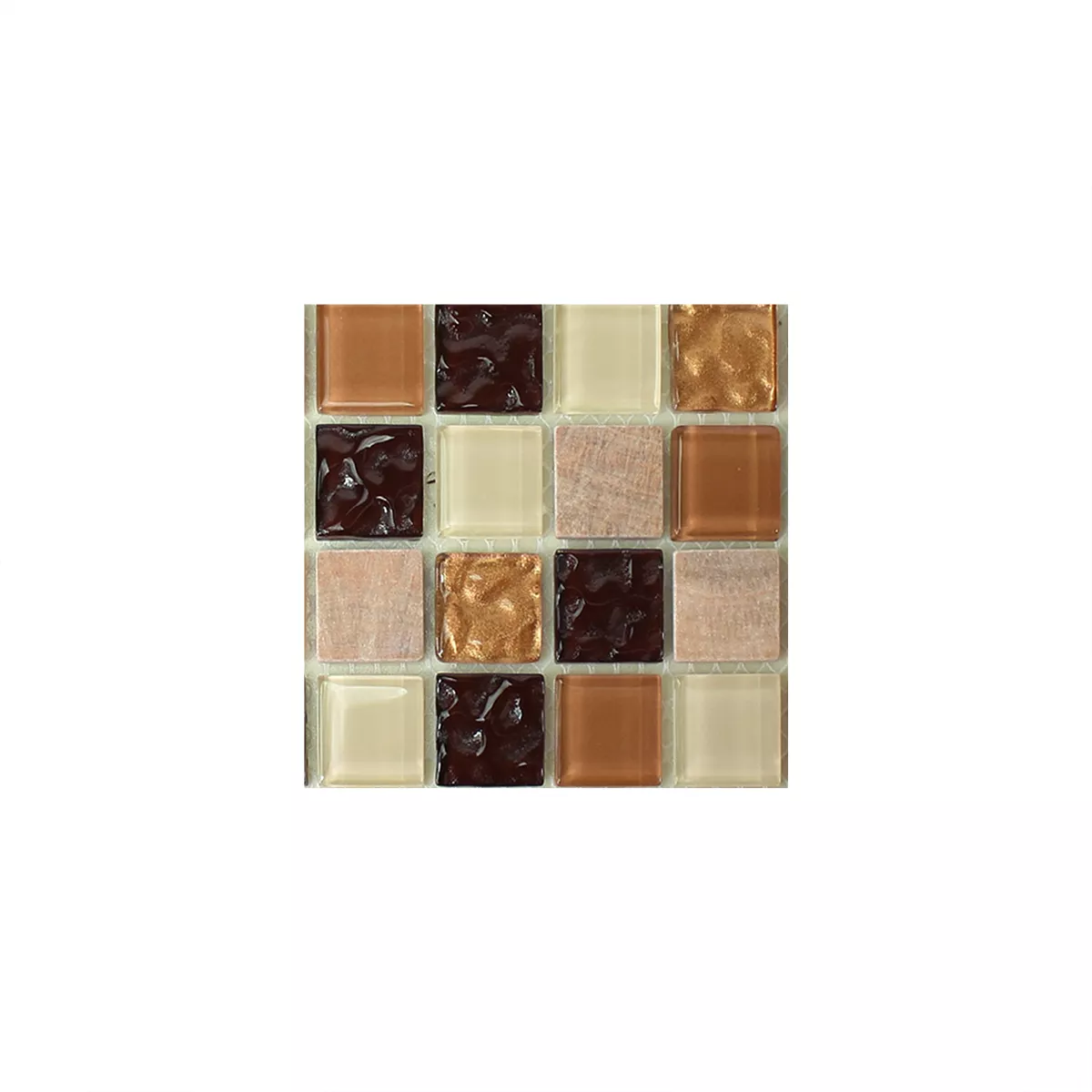 Próbka Samoprzylepny Mozaika Kamień Naturalny Szkło Beżowy Brązowy