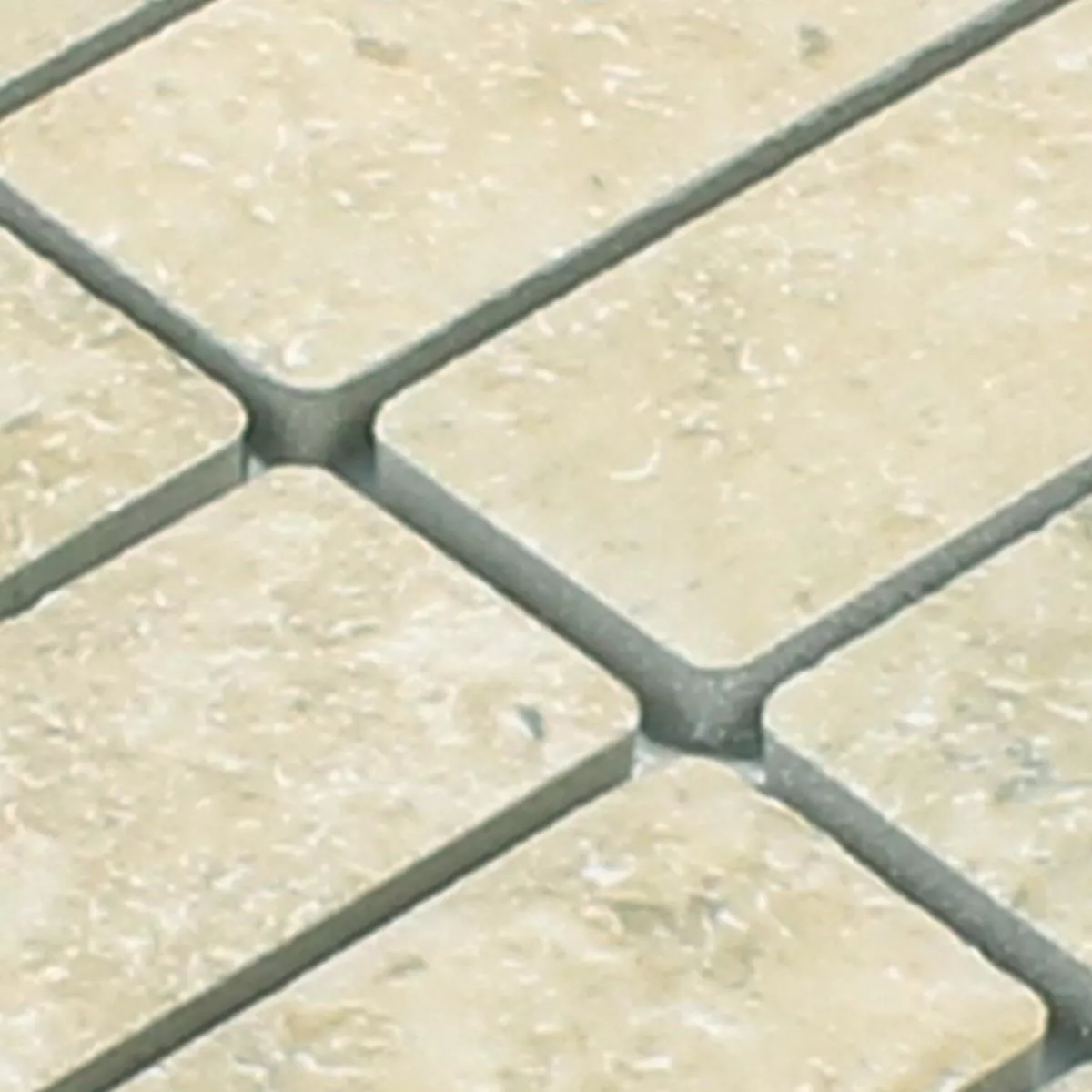 Muster von Mosaikfliesen Keramik Steinoptik Chorol Beige