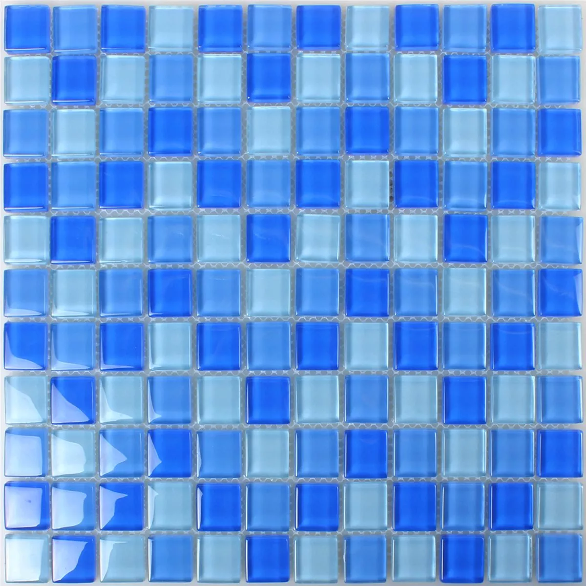 Sample Glasmozaïek Neptune Tegels Blauw Mix